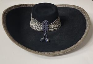 VTG Authentic Casa Enicas Pueblo Mexican Sombrero de Charro Fur & Suede Hat