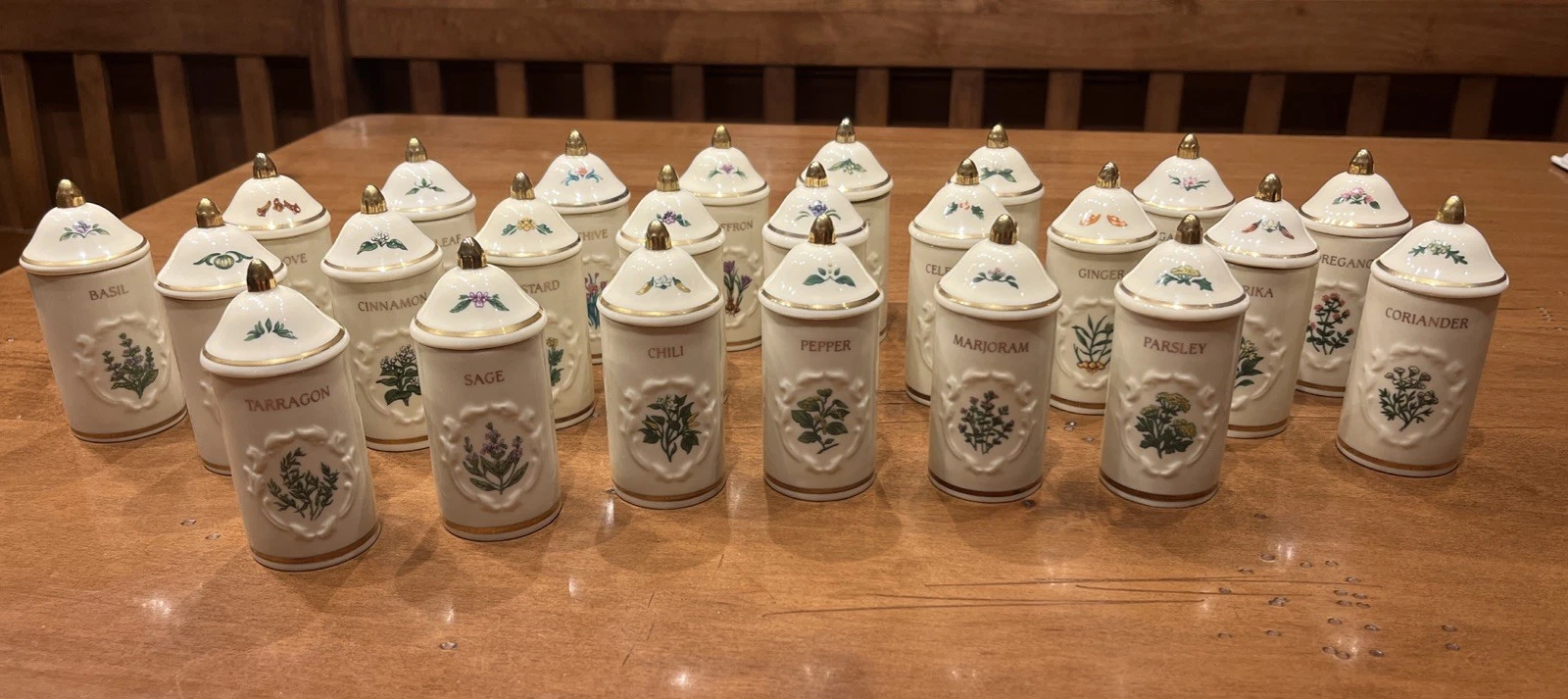 Lenox Spice Garden Jars Complete Set Vintage All 24 Original