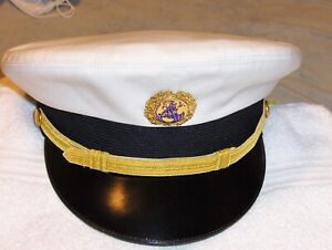 Vintage RARE PanAm Airline Pilot visor with PanAm Hat Badge,S-7-1/8