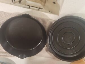 GRISWOLD #10 1100A CAST IRON SKILLET COVER LID & MATCHING SBL #10 SKILLET
