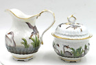 Antique Meissen Porcelain Swan Service Creamer & Sugar Bowl Set 1st Quality
