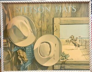 EXTREMELY RARE!!! ANTIQUE STETSON HATS STORE DISPLAY VINTAGE CLOTHING SIGN