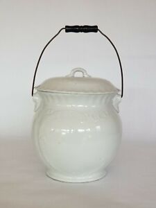 Antique Hall White Ironstone Master Waste Vessel Chamber Pot Lid