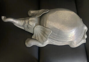 Vintage Arthur Court Elephant Serving Tray with lid Aluminum Large