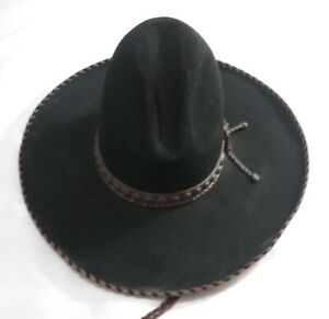 Ca 1970s Stetson Black Tom Mix-Style Cowboy Hat XXXX Beaver Size 7 3/8