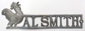 Rare Al Smith Die Cut Rooster 1928 Political Campaign License Plate Topper