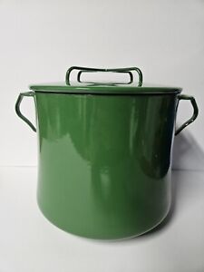 Vintage MCM Dansk Kobenstyle 8 Qt Stock Pot Kelly Green France