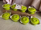 Vintage 70s Le Creuset No. 14 Cast Iron Baking Dish Lot (8) Cocottes Green Lime