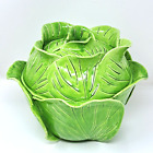 Vintage Jean Roger Signed Cabbage Bowl w/ Lid Ceramic Dish Paris France Rare