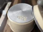 Kitchen Fair 14” Speckled Beige Stock Pot with Lid, Vintage