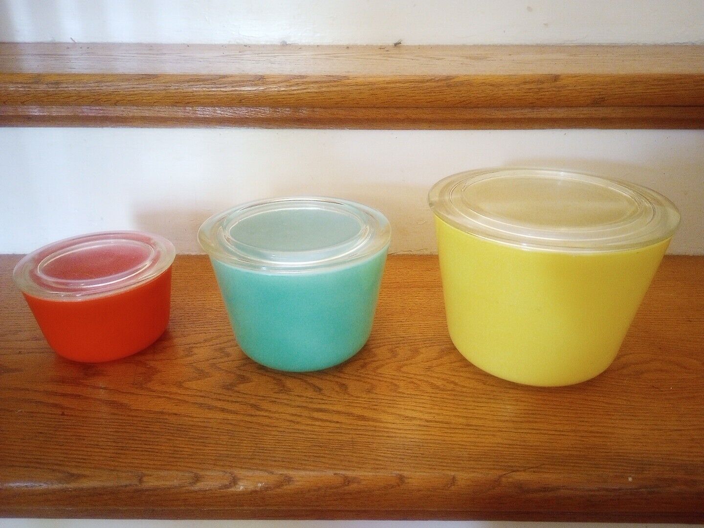 VERY RARE McKee Glass Company Primary Colors Stacking Canisters Depression 1920s