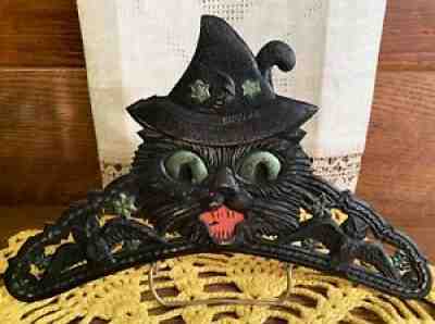 EXCEEDINGLY RARE Vintage Halloween Cat w/ Hat & Owls Tiara Diadem Germany 1920s!