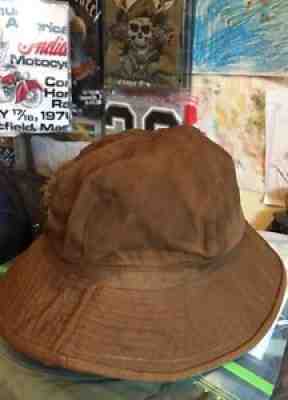 Vintage WWI WWII US Army Emergency Brown Color Denim Bucket Hat. Size 7 Rare