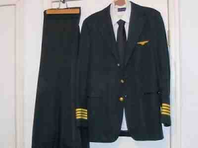 Vintage Complete PanAm Captain Uniform with Captain Hat-Sz 7-1/8 PanAm hat Badge