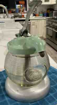 1940-50s Vintage Orange Crush Syrup Dispenser Glass with Porcelain Lid CRUSHY