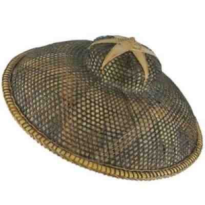 Vintage Asian Hat Bamboo Non La Leaf Weaved Conical Coolie Philippines Vietnames