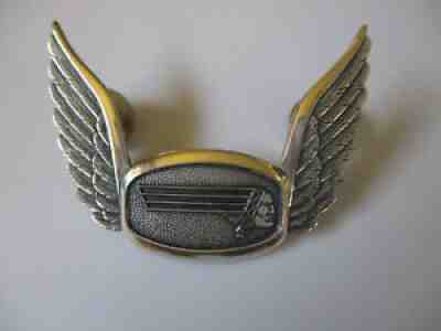 vintage Classic Western Airlines Sterling Pilot Wings Hat Cap Badge Pin RARE