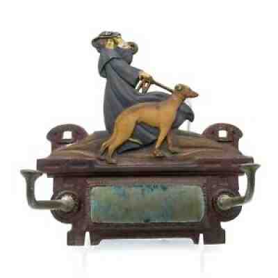 Antique Amazing and RARE, Woman's Hat Rack and Hatpin Holder, Dog, Cast Iron NR