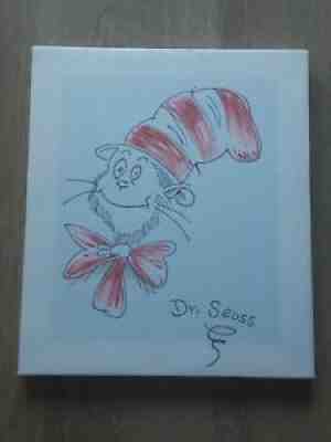 DR. SEUSS CAT IN THE HAT AUTOGRAPHED SIGNED 10X12 CANVAS ART 1/1 w/CERTIFICATION
