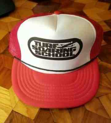 Vtg Trucker Hat TURF SOARING SCHOOL Red/White RARE Aviation Dope UNWORN HTF!