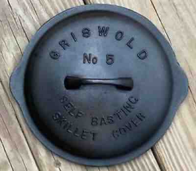Griswold Cast Iron #5 Fully Marked Low Dome Skillet Lid