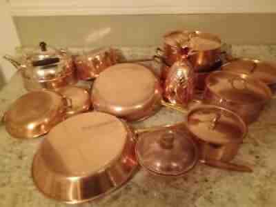 Copper Pots Pans Vintage Assorted Collection Benjamin Medwin