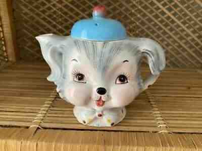 Lefton Puppy Pal Teapot Vintage Kitschy Cute Puppy Tea Pot With Lid