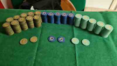 396 Piece Vintage and rare Paulson Lion Head Chip Set THC Top Hat and Cane! MGM?