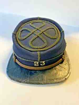 Vintage 1870s-1880s Kepi Hat U.S. Army Identified; Fancy Braided Quatrefoil Top