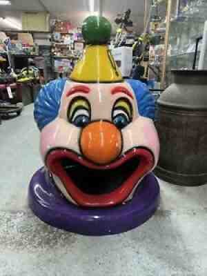VINTAGE CARNIVAL CLOWN HEAD TRASH CAN LID CIRCUS SIDESHOW FREAKSHOW AMUSEMENT