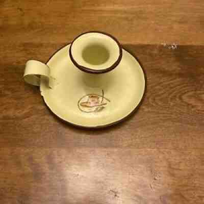 Vintage Monterrey Western Ware Enamel Cowboy/Cowgirl Hat & Lariat Candle Holder