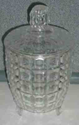 Vintage Regaline Clear Plastic Honeycomb Candy Dish Urn Container Footed w/lid