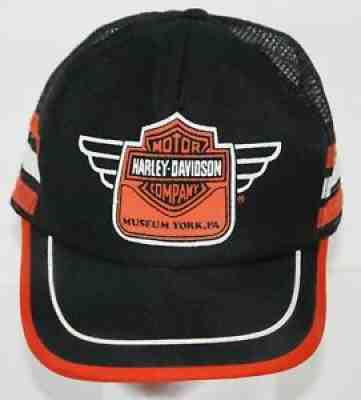 Harley Davidson Museum Snapback Trucker Hat 3 Three Stripes USA Rare Vintage