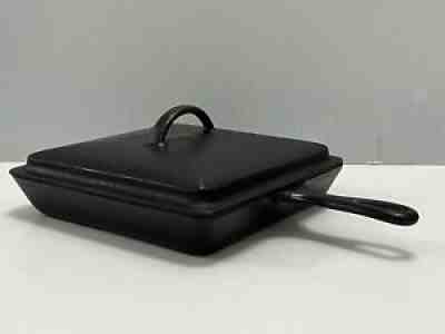 Vintage Wagner Ware Sidney -O- Cast Iron Square Skillet Frying Pan #1218 D w/Lid