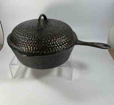 Vintage Chicago Hardware Foundry 10â? Pot ??Hammered ? w/Basting Lid-EXCELLENT! HTF