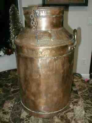 ANTIQUE 1939 RARE COPPER 15 Gallon MILK Creamer CAN with LID Vintage OLD FARM