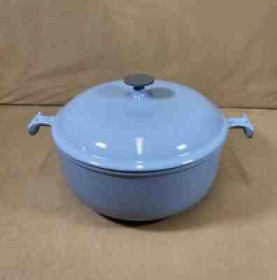 Vintage 1970s Le Creuset Enzo Mari La Mama Round Enameled Cast Iron Dutch Oven