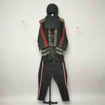 67 Japanese Vintage Sashiko Happi / Fireman's Work Coat Jacket Hat Pants 3set