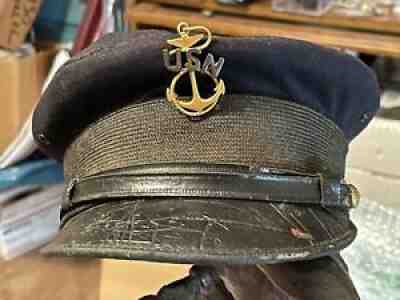 Vintage Pre-WW1 US Navy Chief Petty Officer Blue Combo Hat Cap WW1 Era With Loop