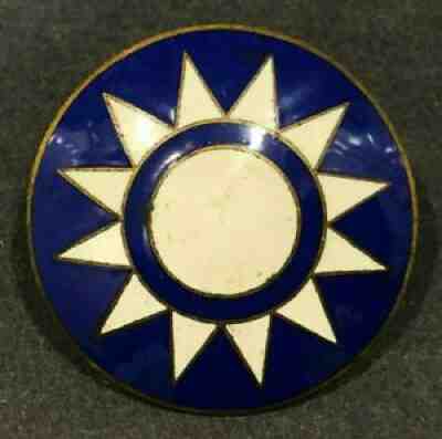 WWII Flying Tigers AVG CNAC Chinese Star Enamel Hat Badge Insignia Vintage cp