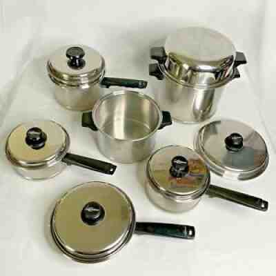 Vintage Lifetime Cookware 18-8 Stainless Stockpots Sauce Pans *13 Pcs* USA