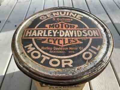ð???LID. Vintage Harley original Paper Label Motor Oil 5 Gallon Sign â? ï¸