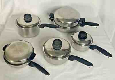 VTG Permanent Multicore Cookware 10 Pc Set ~ 5 Ply Stainless USA Pots/Pans