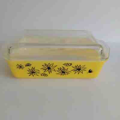 Vintage Australian Pyrex Flannel Flowers Yellow Oblong Casserole + Lid Rare!!