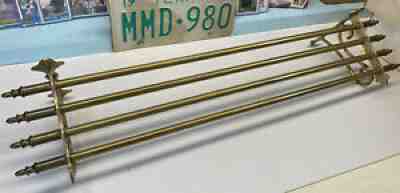 Vintage Railroad Train Brass Hat Luggage Wall Towel Rack Shelf 29.5â?