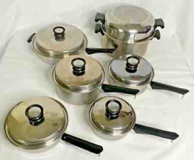 VTG Amway Queen Cookware Multi-Ply 18/8 Stainless *12 Pc Set* Pots/Pans USA