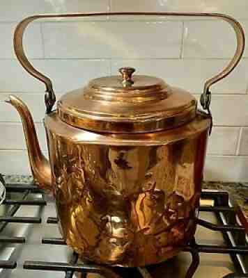 Vintage Russian Oversized Heavy Copper Tea Kettle, Kolchugin, Russia, 1950s