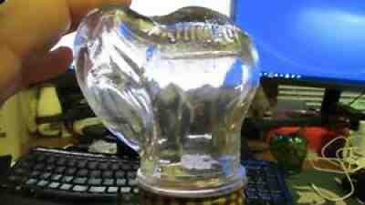 Jumbo Peanut Butter Jar ELEPHANT SHAPE Clear w/ vintage original lid SCARCE OHIO
