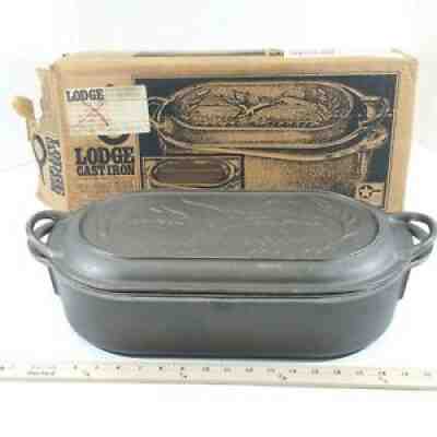 NEW Cast Iron Lodge Sportsman 10 Qt. Fish Fryer 3060 w/Matching Grill Lid 3093