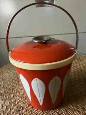 Catherineholm of Norway Vintage Ice Bucket - Red Lotus Mid Century, beautiful
